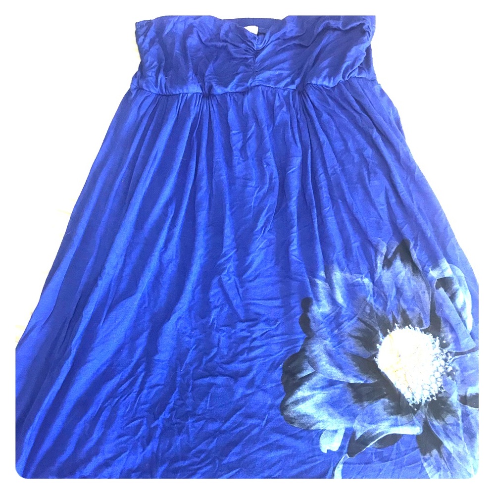 Bright blue Charming Charlie dress w/Flower sz M
